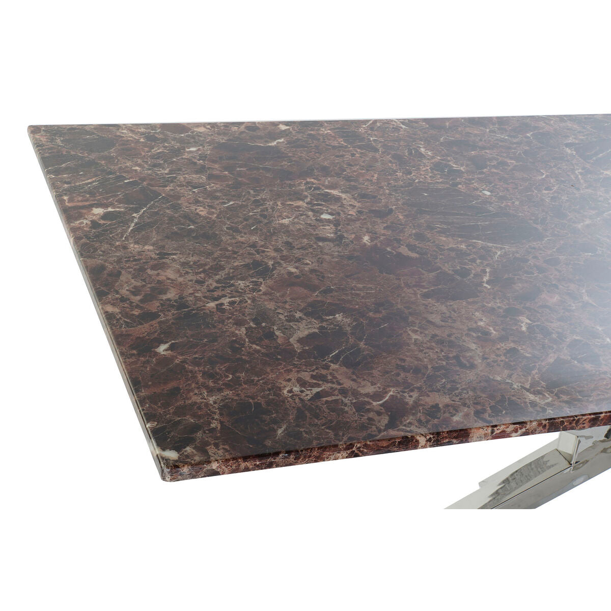 Luxe Marble Dining Table - Silver Steel 180x90 cm