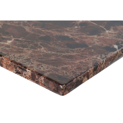 Luxe Marble Dining Table - Silver Steel 180x90 cm