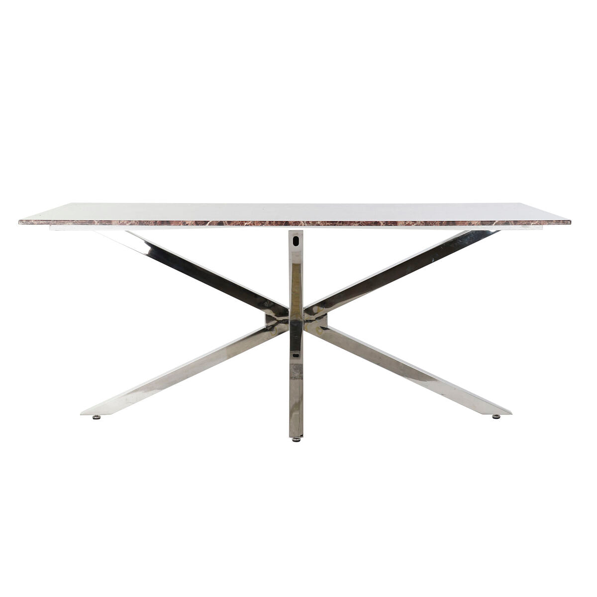 Luxe Marble Dining Table - Silver Steel 180x90 cm