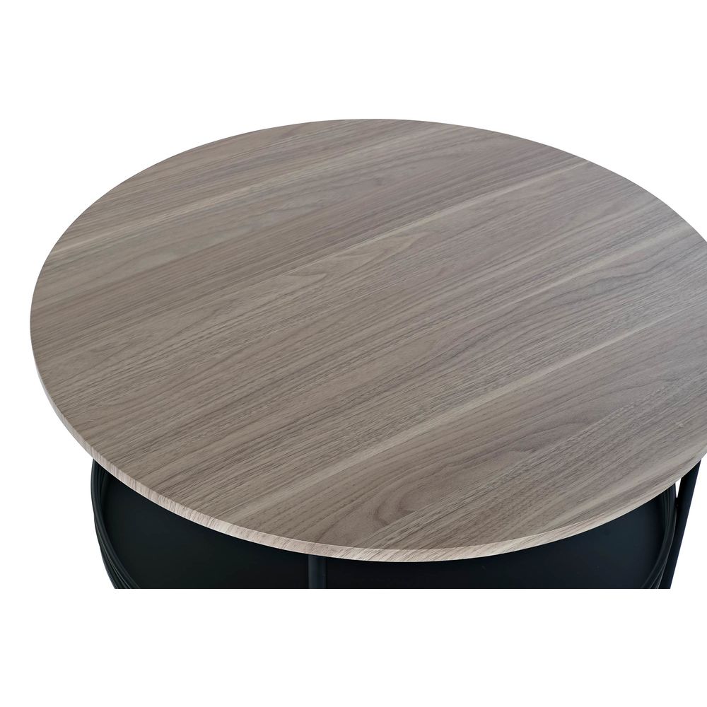 Industrial Console Table - Black Metal & Wood 75x75 cm