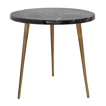 Luxe Marble Side Table - Golden Aluminium 46x46 cm