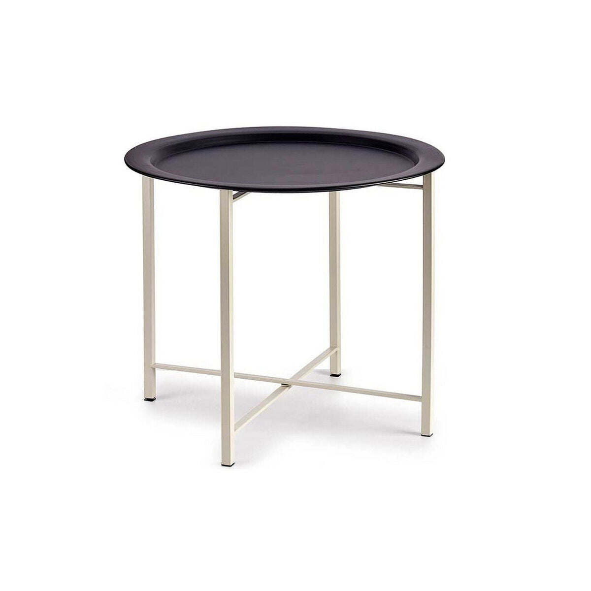 Modern Accent Side Table - Black & White 52x52 cm