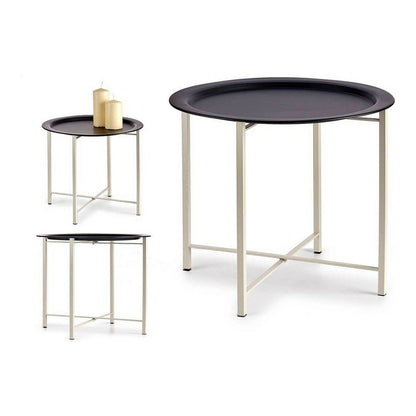 Modern Accent Side Table - Black & White 52x52 cm
