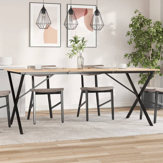X-Shaped Steel Dining Table Frame 160x80cm - Industrial Design