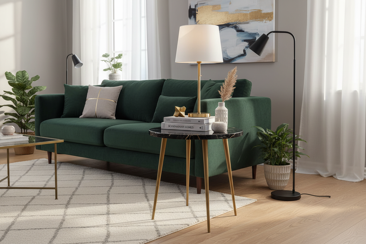 Marble side table lifestyle shot