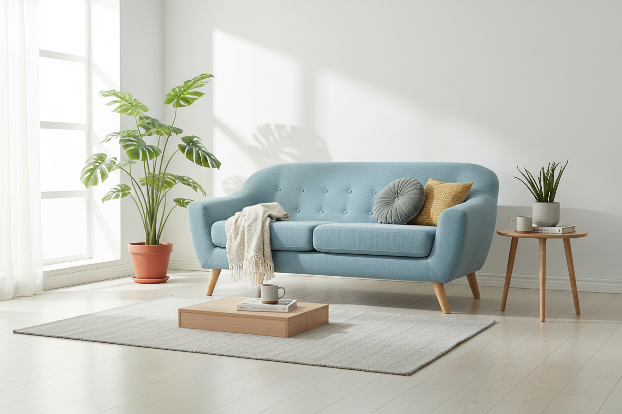 Sohva modernissa kodissa