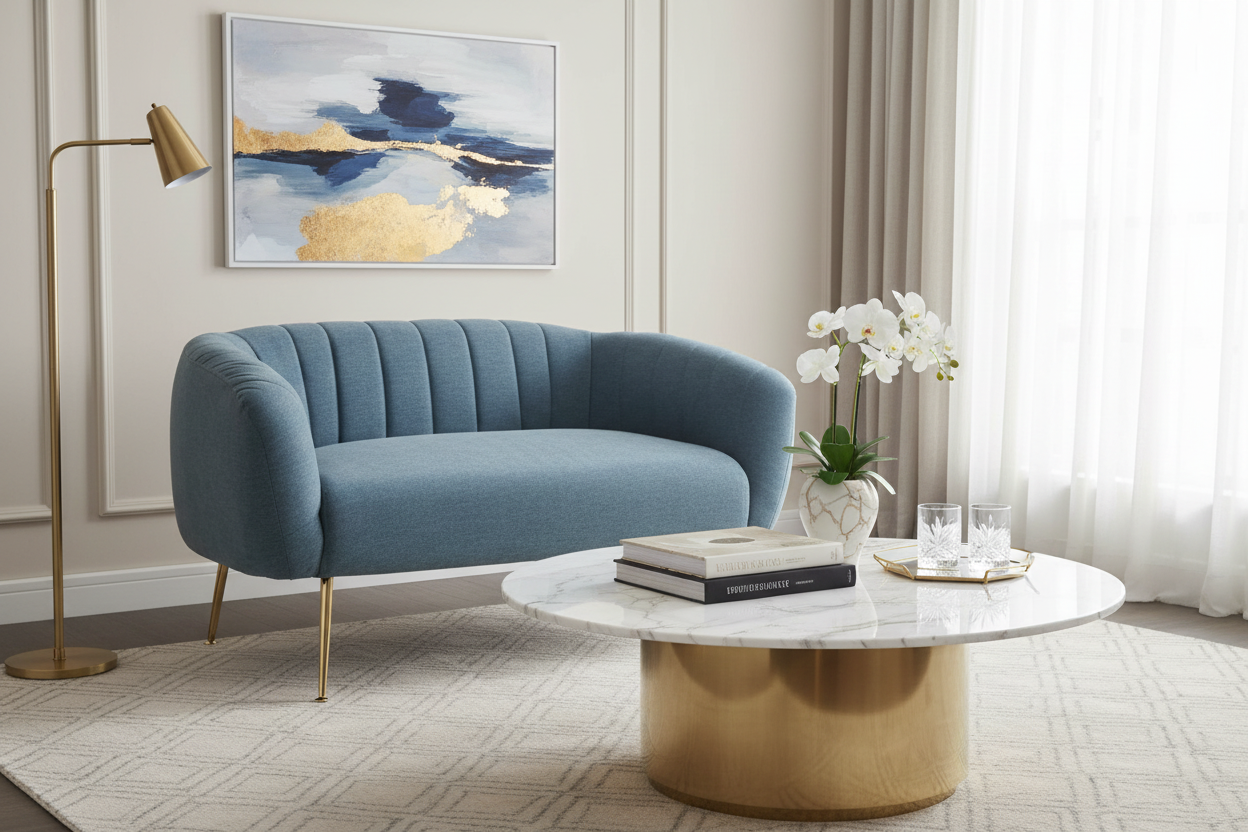 Sohva ylellisessä olohuoneessa