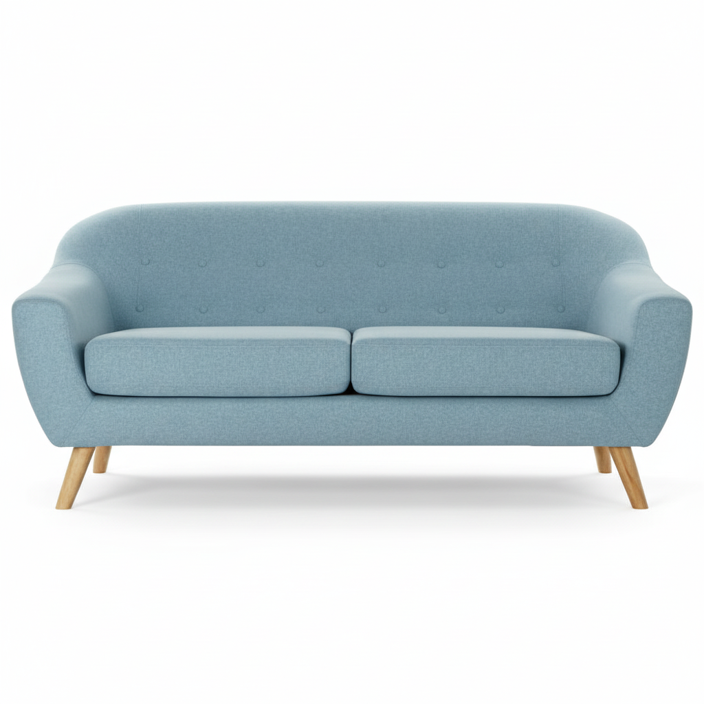 Vaaleansininen pyöreä sohva - pääkuva