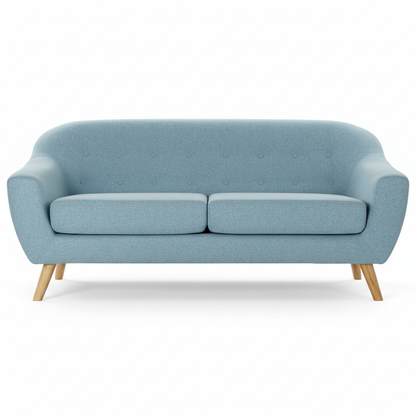 Vaaleansininen pyöreä sohva - pääkuva